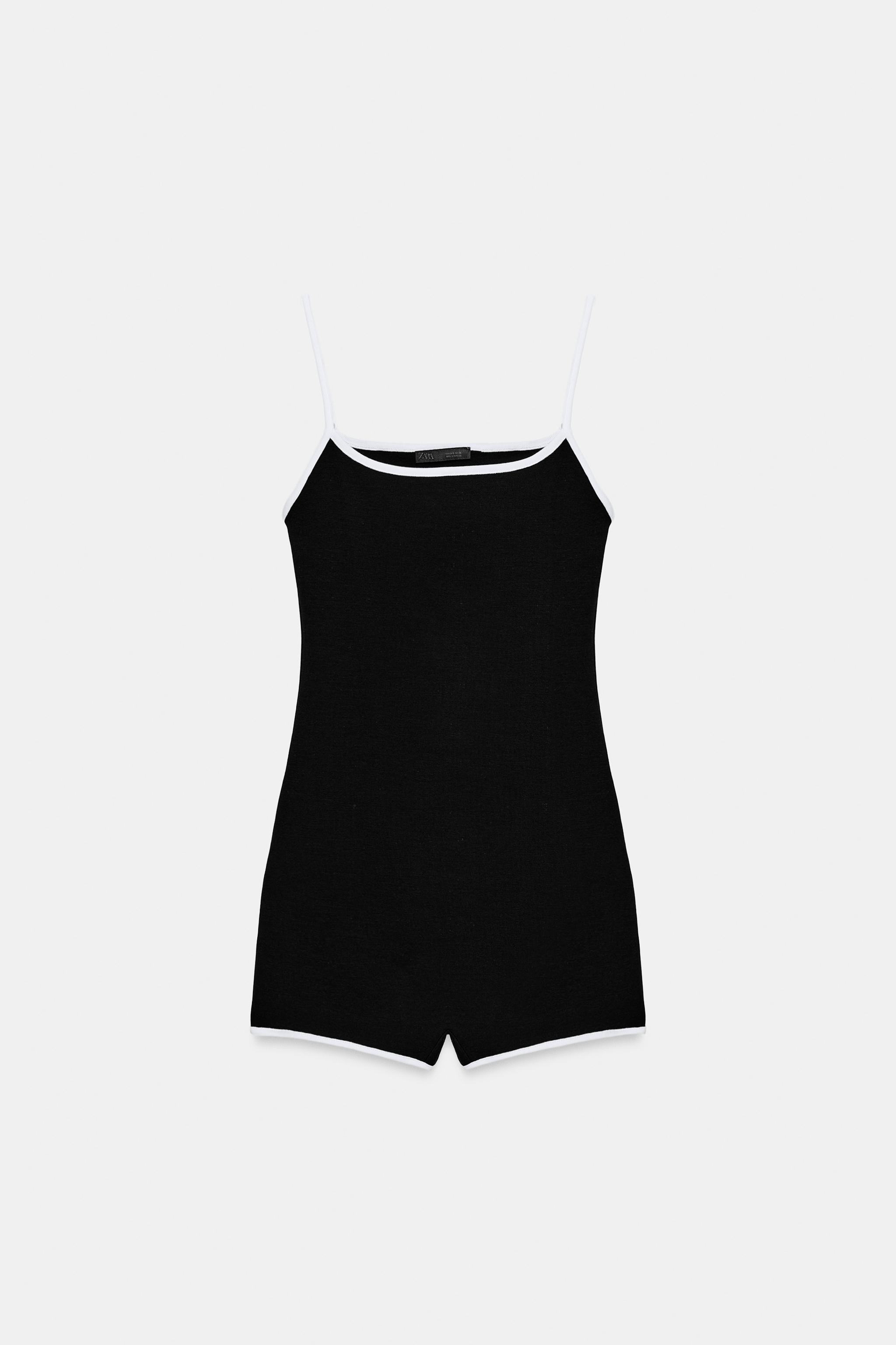 CONTRAST PIPING SHORT JUMPSUIT